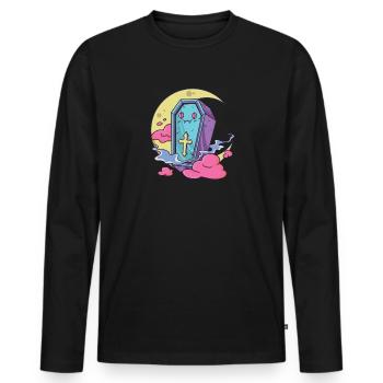 Kawaii Pastellfarben Gothic cute goth Sarg - Männer Premium Bio Langarmshirt - Schwarz - Vorne - Nico (187cm)