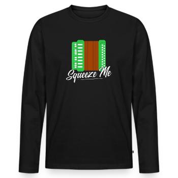 Squeeze Me Polka Accordéon - T-shirt manches longues Premium bio Homme - noir - Devant - Nico (187cm)