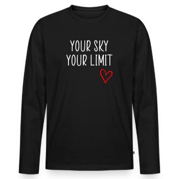 votre citation sky cool - T-shirt manches longues Premium bio Homme - noir - Devant - Nico (187cm)