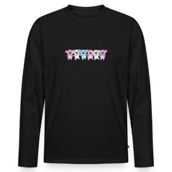 Drapeau intersexe Gander Pride LGBTQ Koala - T-shirt manches longues Premium bio Homme - noir - Devant - Nico (187cm)