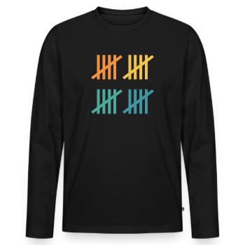 Idée cadeau 20e anniversaire - T-shirt manches longues Premium bio Homme - noir - Devant - Nico (187cm)