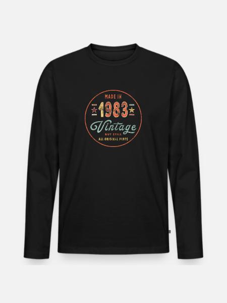 Made in 1983 - Men's Premium Organic Long Sleeve Shirt - black