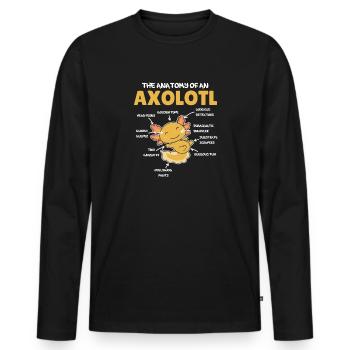Axolotl Explication Anatomie d’un Axolotl - T-shirt manches longues Premium bio Homme - noir - Devant - Nico (187cm)