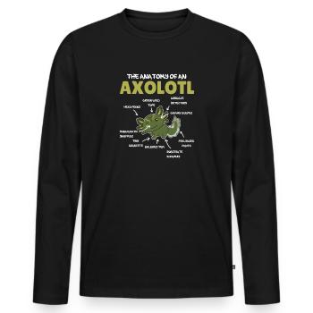 Axolotl Explication Anatomie d’un Axolotl - T-shirt manches longues Premium bio Homme - noir - Devant - Nico (187cm)