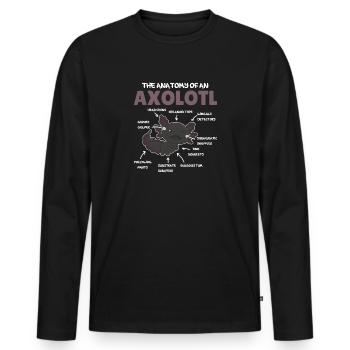 Axolotl Explication Anatomie d’un Axolotl - T-shirt manches longues Premium bio Homme - noir - Devant - Nico (187cm)