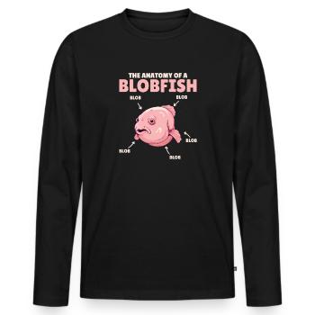 Blobfish Explication Anatomie d’un Blobfish - T-shirt manches longues Premium bio Homme - noir - Devant - Nico (187cm)