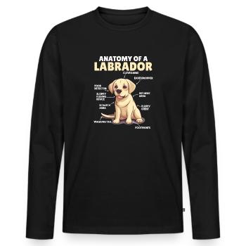 Explication du chien Anatomie d’un Labrador - T-shirt manches longues Premium bio Homme - noir - Devant - Nico (187cm)