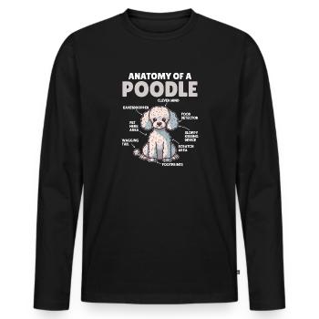 Explication du chien Anatomie d’un caniche - T-shirt manches longues Premium bio Homme - noir - Devant - Nico (187cm)