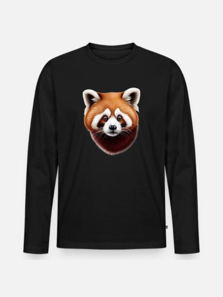 Red panda - Men's Premium Organic Long Sleeve Shirt - black
