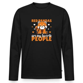 Red pandas are my dearest people cute panda - Men's Premium Organic Long Sleeve Shirt - black - Front - Nico (187cm)