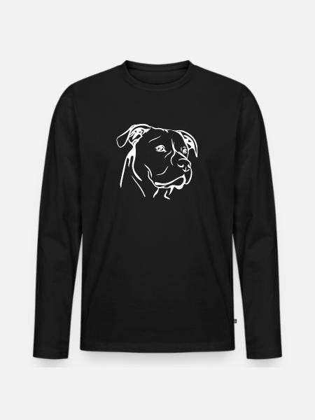 Hund Dog - Männer Premium Bio Langarmshirt - Schwarz