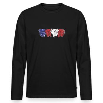 Axolotl für den vierten Juli USA Flagge Axolotls - Männer Premium Bio Langarmshirt - Schwarz - Vorne - Nico (187cm)