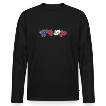 Axolotl für den vierten Juli USA Flagge Axolotls - Männer Premium Bio Langarmshirt - Schwarz - Vorne - Nico (187cm)