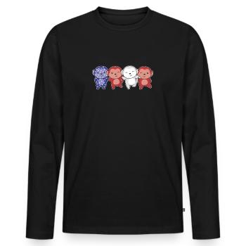 Affe für den vierten Juli USA Flagge Affen - Männer Premium Bio Langarmshirt - Schwarz - Vorne - Nico (187cm)
