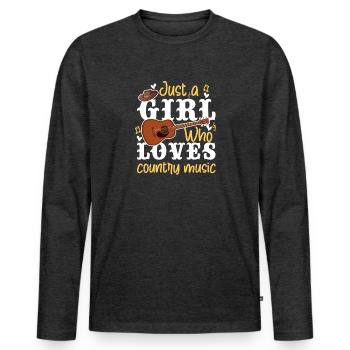 Just a girl who loves country music - Men's Premium Organic Long Sleeve Shirt - heather anthracite - Front - Nico (187cm)