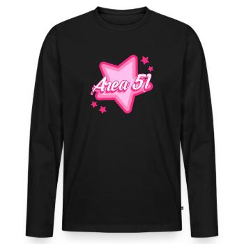 Zone 51 Pink Star Girls - T-shirt manches longues Premium bio Homme - noir - Devant - Nico (187cm)