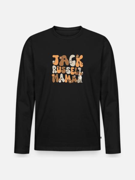 Jack Russell Terrier Groovy Jack Russell Mor - Premium økologisk langærmet T-shirt til mænd - sort