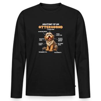 Explication du chien Anatomie d’un lévrier - T-shirt manches longues Premium bio Homme - noir - Devant - Nico (187cm)