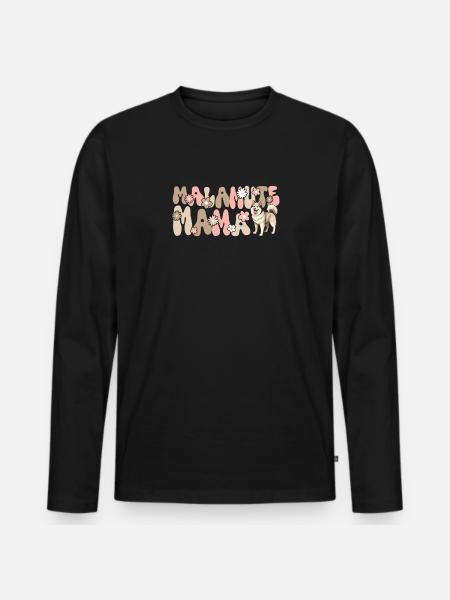 Alaskan Malamute Groovy Malamute Mama - Männer Premium Bio Langarmshirt - Schwarz
