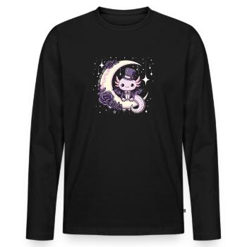 Kawaii gothique Axolotl couleurs Pastel gothique gothique - T-shirt manches longues Premium bio Homme - noir - Devant - Nico (187cm)
