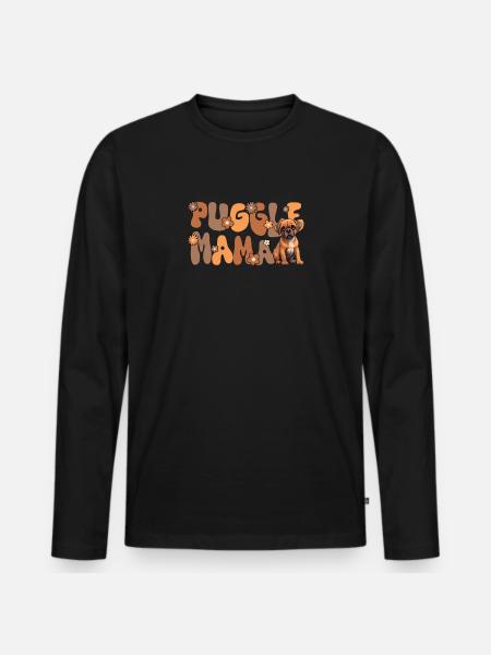 Puggle Groovy Puggle Mama - Men's Premium Organic Long Sleeve Shirt - black
