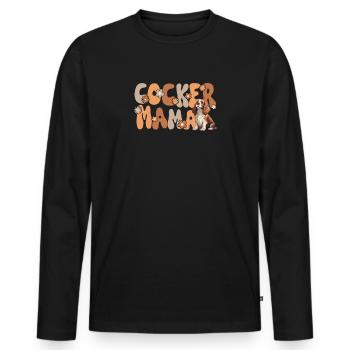 Cocker Épagneul Groovy Cocker Maman - T-shirt manches longues Premium bio Homme - noir - Devant - Nico (187cm)