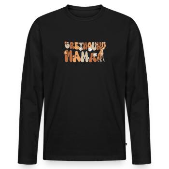 Greyhound Groovy Maman Greyhound - T-shirt manches longues Premium bio Homme - noir - Devant - Nico (187cm)