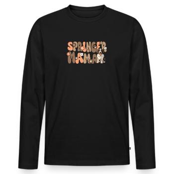 Springer Spaniel Groovy Springer Mama - Männer Premium Bio Langarmshirt - Schwarz - Vorne - Nico (187cm)