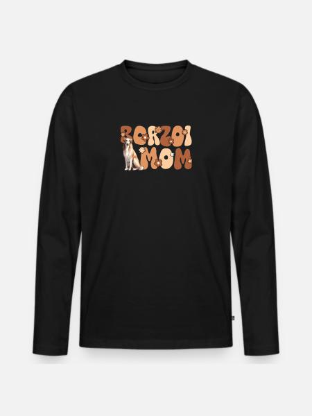 Barsoi Groovy Barzoi Maman - T-shirt manches longues Premium bio Homme - noir