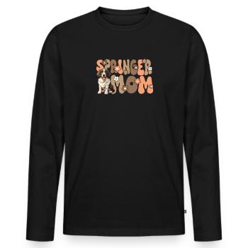 Springer Spaniel Groovy Springer Mom - Männer Premium Bio Langarmshirt - Schwarz - Vorne - Nico (187cm)