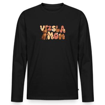 Short-haired Hungarian Pointer Groovy Vizsla - Men's Premium Organic Long Sleeve Shirt - black - Front - Nico (187cm)