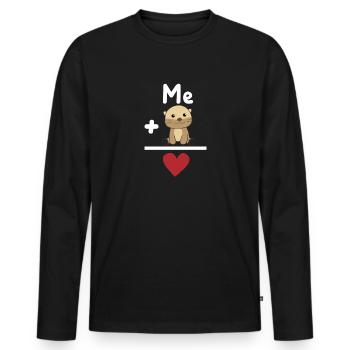 Lustige Otter rechen Formel für Tierliebhaber - Männer Premium Bio Langarmshirt - Schwarz - Vorne - Nico (187cm)