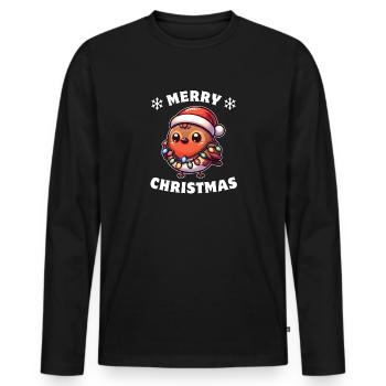 Guisse errante guirlande lumineuse de Noël - T-shirt manches longues Premium bio Homme - noir - Devant - Nico (187cm)