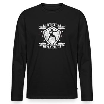 À l’écart, j’ai besoin d’entraîner des boxeurs boxeurs - T-shirt manches longues Premium bio Homme - noir - Devant - Nico (187cm)