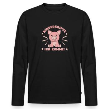 Nursery I'm Coming Nursery Child Pig - Men's Premium Organic Long Sleeve Shirt - black - Front - Nico (187cm)