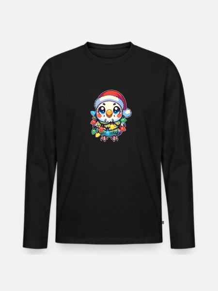 Fée de Noël Perruche - T-shirt manches longues Premium bio Homme - noir