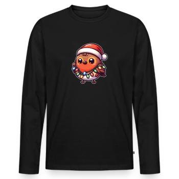 Fée de Noël Grive errante - T-shirt manches longues Premium bio Homme - noir - Devant - Nico (187cm)