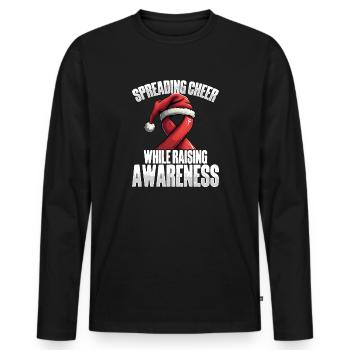 Répandre le bonheur et augmenter - T-shirt manches longues Premium bio Homme - noir - Devant - Nico (187cm)