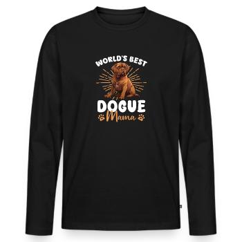 Dogue de Bordeaux Groovy Dogue Mom - T-shirt manches longues Premium bio Homme - noir - Devant - Nico (187cm)