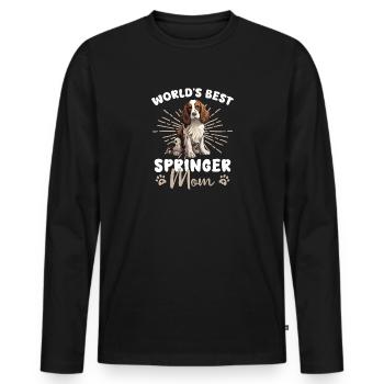 English Springer Spaniel Groovy Springer Mom - Männer Premium Bio Langarmshirt - Schwarz - Vorne - Nico (187cm)
