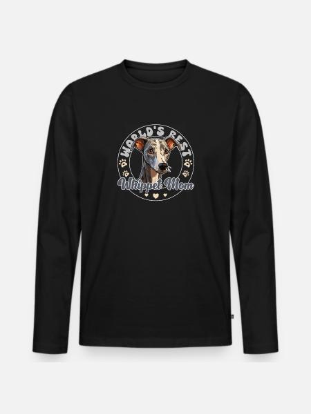 Whippet Groovy Whippet Mom - Men's Premium Organic Long Sleeve Shirt - black