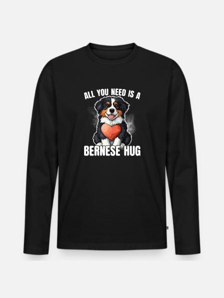 Bouvier bernois Bernese câlin - T-shirt manches longues Premium bio Homme - noir