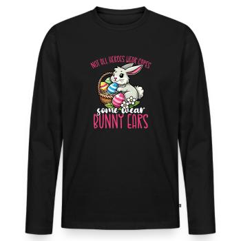 Not all heroes wear capes, some wear - Men's Premium Organic Long Sleeve Shirt - black - Front - Nico (187cm)