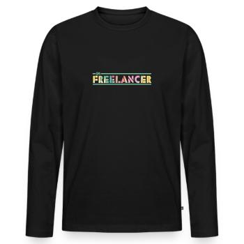 Freelancer Painter - Men's Premium Organic Long Sleeve Shirt - black - Front - Nico (187cm)