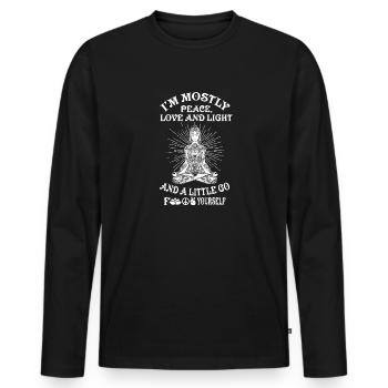 Sarcasm Yoga Fuck You Rest Meditation Gift - Men's Premium Organic Long Sleeve Shirt - black - Front - Nico (187cm)