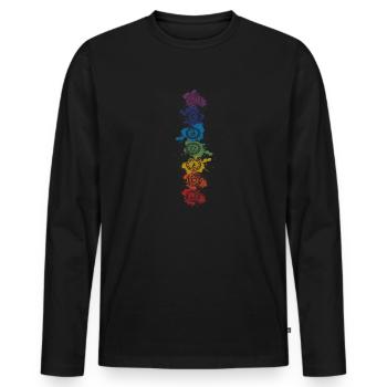 Chakra Elements Splash - Buddha, Buddhism, Yoga - Men's Premium Organic Long Sleeve Shirt - black - Front - Nico (187cm)