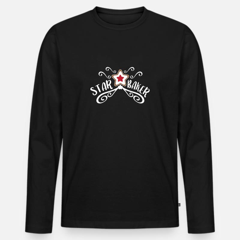 Sterne Bäcker, Starbaker - Männer Premium Bio Langarmshirt - Schwarz