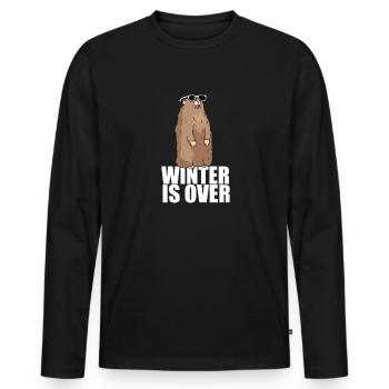 Cadeau cool de marmotte été hiver printemps - T-shirt manches longues Premium bio Homme - noir - Devant - Nico (187cm)