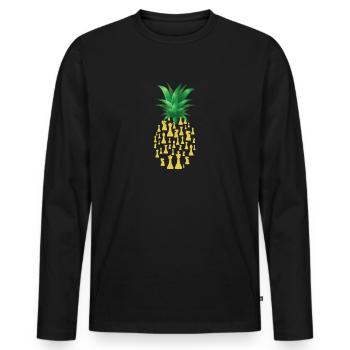 Chess - Chess Pieces Pineapple - Men's Premium Organic Long Sleeve Shirt - black - Front - Nico (187cm)