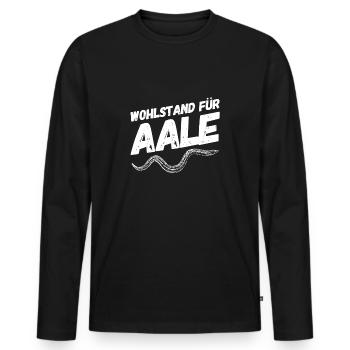Angler Angeln Lustige Sprüche Aal - Männer Premium Bio Langarmshirt - Schwarz - Vorne - Nico (187cm)